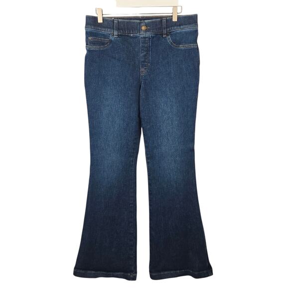 Spanx High Rise Flare Jeans Tummy Control Size Large - Picture 1 of 8